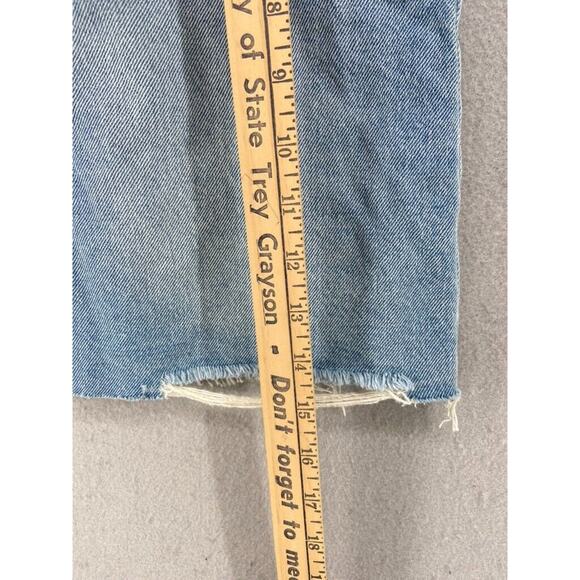 Abound Denim Skirt Womens Sz 26 Mini Jean Light‎ Wash Raw Distressed Hem Pockets - Picture 5 of 9
